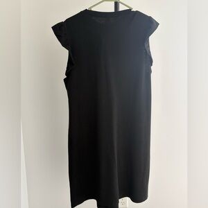 Emery Rose Black Ruffle-Sleeve Midi Dress